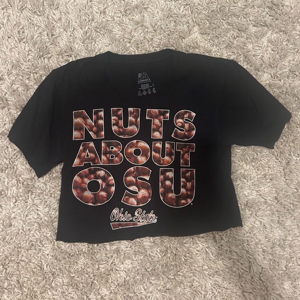 J. America Black OSU Crop Top